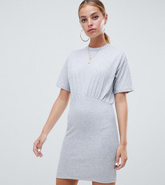 Облегающее платье мини с короткими рукавами ASOS DESIGN Petite - Серый