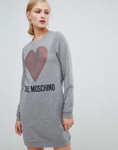 Платье-футболка с логотипом Love Moschino - Серый