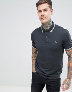 Серое поло с контрастным воротником Fred Perry - Серый