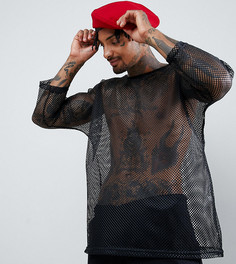 Черная сетчатая футболка Reclaimed Vintage revived - Синий