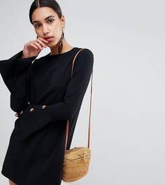 Черное свободное платье с расклешенными рукавами Boohoo - Черный