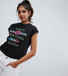 Футболка с фактурным принтом ASOS DESIGN Tall - Черный