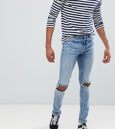 Синие джинсы скинни с рваными коленями Cheap Monday - Синий