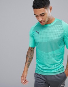 Футболка мятного цвета с принтом Puma Football 655781-04 - Зеленый