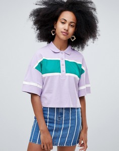 Укороченная футболка-поло Monki - Фиолетовый