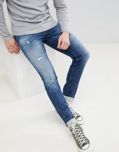 Узкие джинсы с рваной отделкой Jack & Jones Intelligence - Синий