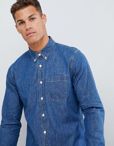 Выбеленная джинсовая рубашка на пуговицах Abercrombie & Fitch - Синий