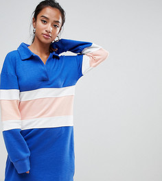 Синее платье-рубашка в стиле oversize Boohoo Petite - Мульти