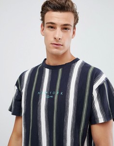 Темно-синяя футболка в полоску New Look - Темно-синий