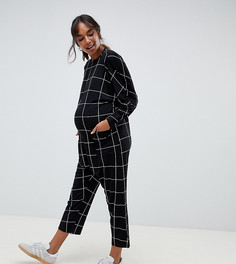 Трикотажный комбинезон в клетку с рукавами летучая мышь ASOS DESIGN Maternity - Мульти