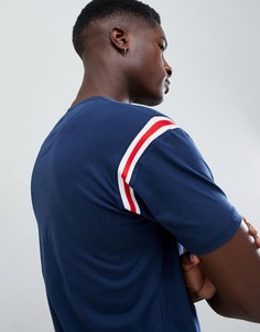 Темно-синяя футболка с кантом Burton Menswear - Темно-синий