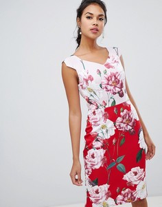 Двухцветное платье-футляр Ted Baker Saafi Iguza - Мульти