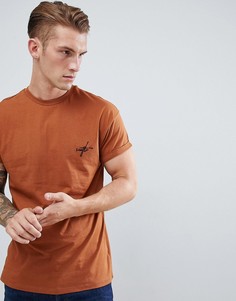 Коричневая футболка с вышивкой New Look - Коричневый