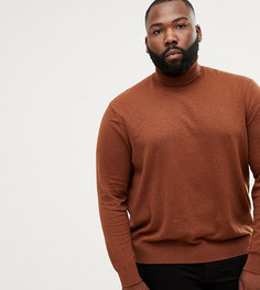 Джемпер с отворачивающимся воротником Burton Menswear Big & Tall - Бежевый