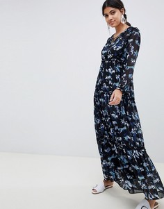 Платье макси с цветочным принтом Suncoo - Черный