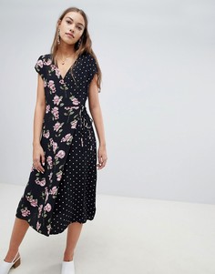 Платье миди с принтом New Look - Черный