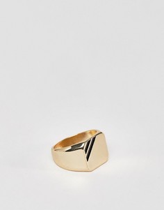 Золотистое кольцо-печатка ASOS DESIGN - Золотой