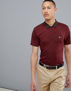 Бордовая футболка поло в полоску Lyle & Scott Golf Kinloch - Красный