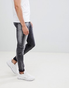 Черные супероблегающие джинсы с потертостями Blend - Черный