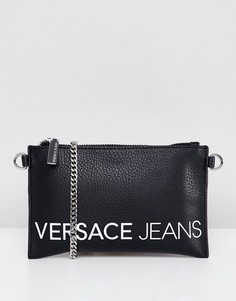 Клатч с контрастным логотипом Versace Jeans - Черный