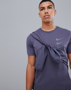 Футболка с принтом на спине Nike Running Run Division 923221-081 - Серый