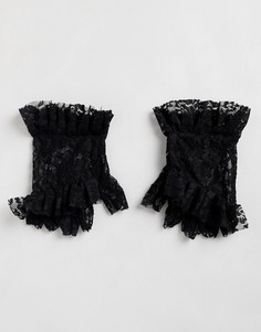Перчатки без пальцев с кружевом ASOS DESIGN - Черный