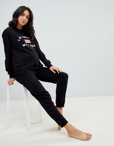 Трикотажный топ с принтом Los Angeles ASOS DESIGN Maternity Lounge - Черный