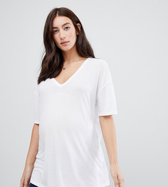 Белая oversize-футболка в легкий рубчик ASOS DESIGN Maternity - Белый