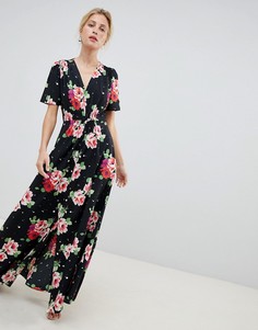 Чайное платье макси с цветочным принтом ASOS DESIGN - Мульти