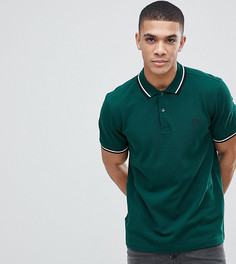 Зеленая облегающая футболка-поло с окантовкой и логотипом Fred Perry - Зеленый