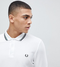 Белое поло узкого кроя с двойным кантом и логотипом Fred Perry - Белый