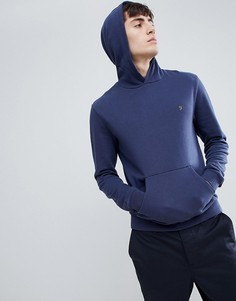 Farah Clerkenwell slim fit hooded sweat in navy - Темно-синий