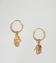 Серьги из позолоченного серебра с винтажными подвесками в форме рук ASOS DESIGN - Золотой