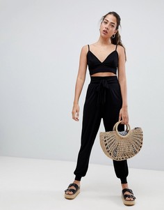 Брюки с поясом ASOS DESIGN - Черный