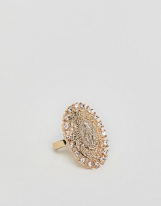 Кольцо с кристаллами в винтажном стиле ASOS DESIGN - Золотой