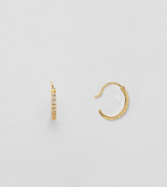 Серебряные позолоченные серьги-кольца со стразами ASOS DESIGN - Золотой