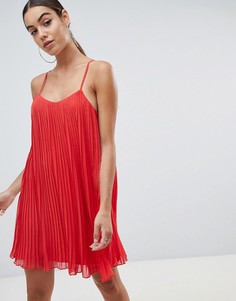 Плиссированное свободное платье Missguided - Красный