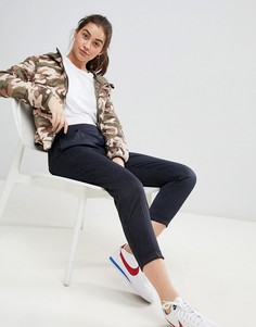 Темно-синие брюки в тонкую полоску Pull&Bear - Темно-синий