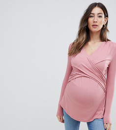 Топ с запахом для кормления ASOS DESIGN Maternity - Коричневый