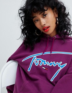 Худи Tommy Jeans Signature - Фиолетовый