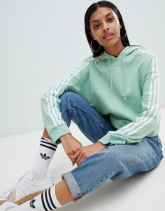 Худи укороченного кроя зеленого цвета Adidas Originals - Зеленый