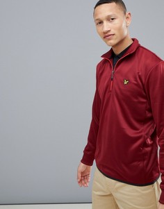 Бордовый джемпер с флисовой изнанкой и молнией 1/4 Lyle & Scott Golf wick - Красный