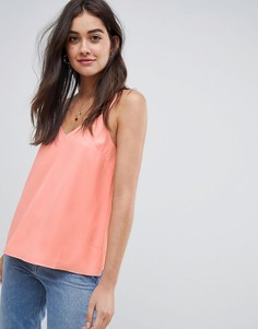 Свободный двухслойный топ на бретельках ASOS DESIGN - Розовый