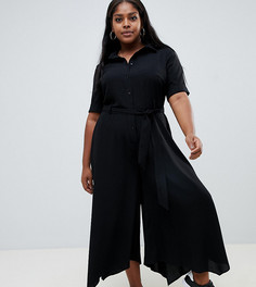 Комбинезон-рубашка с поясом ASOS DESIGN Curve - Черный