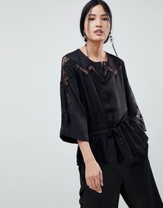 Блузка с кружевными вставками Gestuz Anne - Черный