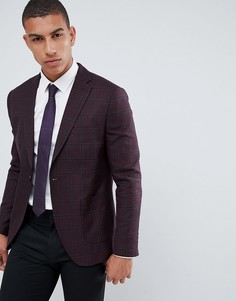 Зауженный блейзер в клетку с накладными карманами Selected Homme - Красный