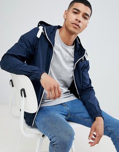 Темно-синяя куртка с капюшоном Pull&Bear - Темно-синий