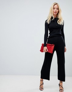 Комбинируемые трикотажные брюки в рубчик Fashion Union - Черный