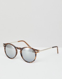 Черепаховые солнцезащитные очки с металлическими дужками Monki - Коричневый