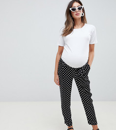 Брюки в горошек с поясом оби ASOS DESIGN Maternity - Мульти